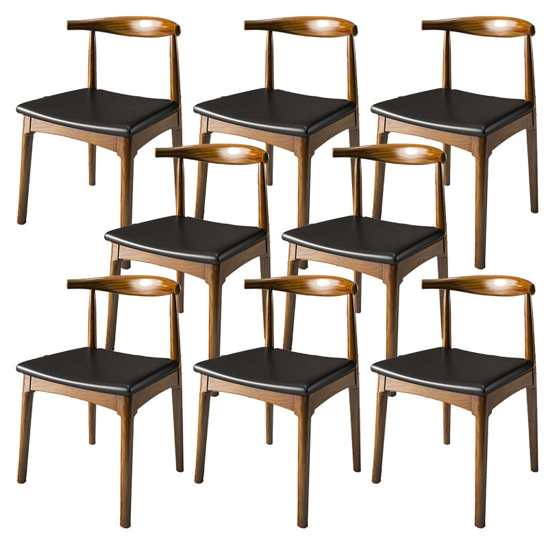 Contemporary Style Chair Wood Dining Accent Chair for Kitchen Dark Brown Black 8 Piece Set Clearhalo 'Dining Chairs' 'Dining Tables & Seating' 'dining_chair' 'furn' 'furn_dining_chair' 'Furniture' 'Kitchen & Dining Furniture' 7520138