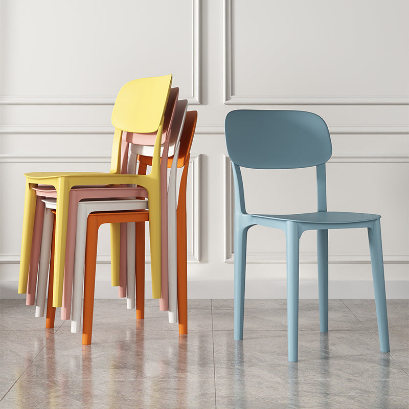 Nordic Backrest Stackable Acrylic Chair with Acrylic Legs for Dining Room Clearhalo 'Dining Chairs' 'Dining Tables & Seating' 'dining_chair' 'furn' 'furn_dining_chair' 'Furniture' 'Kitchen & Dining Furniture' 7520154