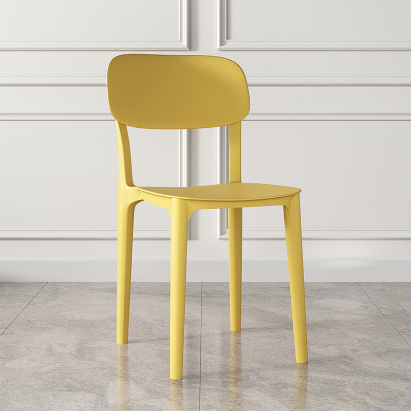 Nordic Backrest Stackable Acrylic Chair with Acrylic Legs for Dining Room Yellow 1 Piece Clearhalo 'Dining Chairs' 'Dining Tables & Seating' 'dining_chair' 'furn' 'furn_dining_chair' 'Furniture' 'Kitchen & Dining Furniture' 7520155