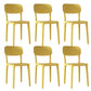Nordic Backrest Stackable Acrylic Chair with Acrylic Legs for Dining Room Yellow 6 Piece Set Clearhalo 'Dining Chairs' 'Dining Tables & Seating' 'dining_chair' 'furn' 'furn_dining_chair' 'Furniture' 'Kitchen & Dining Furniture' 7520160