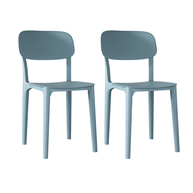 Nordic Backrest Stackable Acrylic Chair with Acrylic Legs for Dining Room Blue 2 Piece Set Clearhalo 'Dining Chairs' 'Dining Tables & Seating' 'dining_chair' 'furn' 'furn_dining_chair' 'Furniture' 'Kitchen & Dining Furniture' 7520167