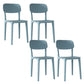 Nordic Backrest Stackable Acrylic Chair with Acrylic Legs for Dining Room Blue 4 Piece Set Clearhalo 'Dining Chairs' 'Dining Tables & Seating' 'dining_chair' 'furn' 'furn_dining_chair' 'Furniture' 'Kitchen & Dining Furniture' 7520169