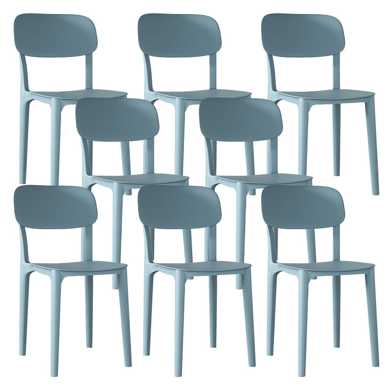 Nordic Backrest Stackable Acrylic Chair with Acrylic Legs for Dining Room Blue 8 Piece Set Clearhalo 'Dining Chairs' 'Dining Tables & Seating' 'dining_chair' 'furn' 'furn_dining_chair' 'Furniture' 'Kitchen & Dining Furniture' 7520172
