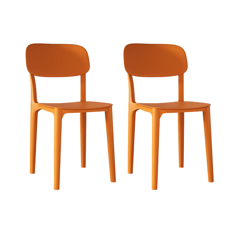 Nordic Backrest Stackable Acrylic Chair with Acrylic Legs for Dining Room Orange 2 Piece Set Clearhalo 'Dining Chairs' 'Dining Tables & Seating' 'dining_chair' 'furn' 'furn_dining_chair' 'Furniture' 'Kitchen & Dining Furniture' 7520175