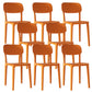 Nordic Backrest Stackable Acrylic Chair with Acrylic Legs for Dining Room Orange 8 Piece Set Clearhalo 'Dining Chairs' 'Dining Tables & Seating' 'dining_chair' 'furn' 'furn_dining_chair' 'Furniture' 'Kitchen & Dining Furniture' 7520178