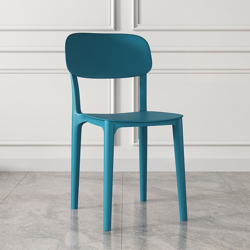 Nordic Backrest Stackable Acrylic Chair with Acrylic Legs for Dining Room Green 1 Piece Clearhalo 'Dining Chairs' 'Dining Tables & Seating' 'dining_chair' 'furn' 'furn_dining_chair' 'Furniture' 'Kitchen & Dining Furniture' 7520179