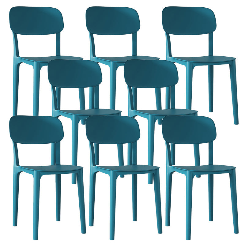 Nordic Backrest Stackable Acrylic Chair with Acrylic Legs for Dining Room Green 8 Piece Set Clearhalo 'Dining Chairs' 'Dining Tables & Seating' 'dining_chair' 'furn' 'furn_dining_chair' 'Furniture' 'Kitchen & Dining Furniture' 7520183