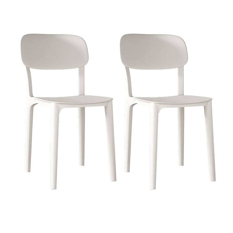 Nordic Backrest Stackable Acrylic Chair with Acrylic Legs for Dining Room White 2 Piece Set Clearhalo 'Dining Chairs' 'Dining Tables & Seating' 'dining_chair' 'furn' 'furn_dining_chair' 'Furniture' 'Kitchen & Dining Furniture' 7520185