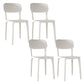 Nordic Backrest Stackable Acrylic Chair with Acrylic Legs for Dining Room White 4 Piece Set Clearhalo 'Dining Chairs' 'Dining Tables & Seating' 'dining_chair' 'furn' 'furn_dining_chair' 'Furniture' 'Kitchen & Dining Furniture' 7520186