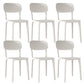 Nordic Backrest Stackable Acrylic Chair with Acrylic Legs for Dining Room White 6 Piece Set Clearhalo 'Dining Chairs' 'Dining Tables & Seating' 'dining_chair' 'furn' 'furn_dining_chair' 'Furniture' 'Kitchen & Dining Furniture' 7520187