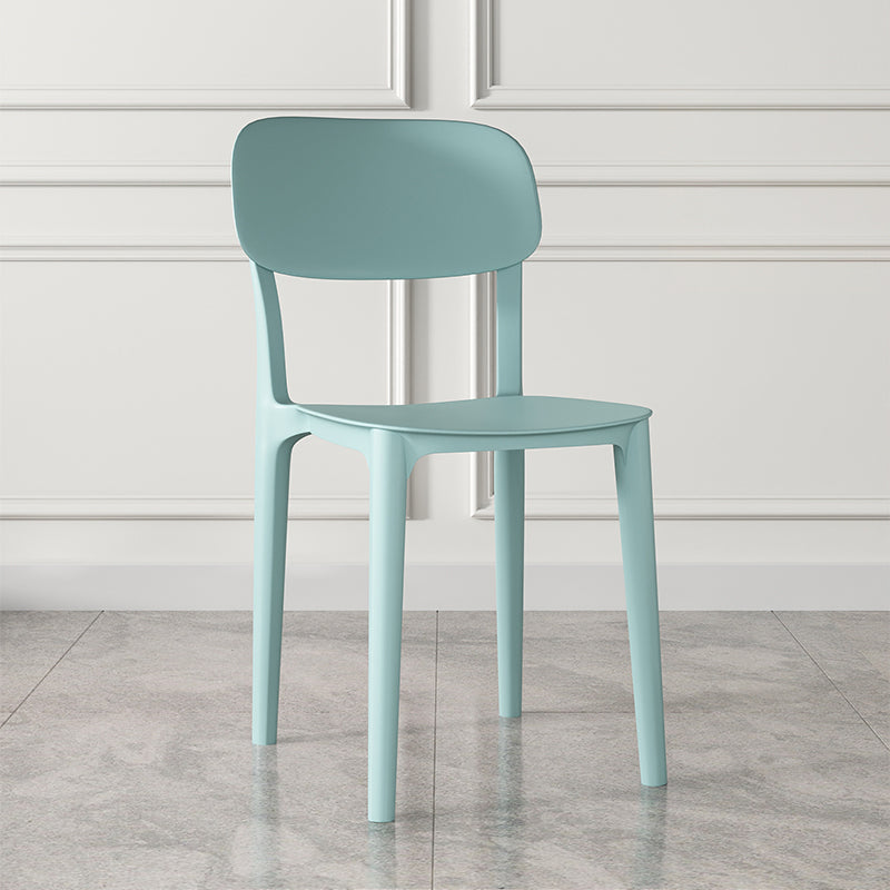Nordic Backrest Stackable Acrylic Chair with Acrylic Legs for Dining Room Light Green 1 Piece Clearhalo 'Dining Chairs' 'Dining Tables & Seating' 'dining_chair' 'furn' 'furn_dining_chair' 'Furniture' 'Kitchen & Dining Furniture' 7520189