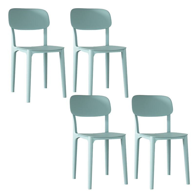 Nordic Backrest Stackable Acrylic Chair with Acrylic Legs for Dining Room Light Green 4 Piece Set Clearhalo 'Dining Chairs' 'Dining Tables & Seating' 'dining_chair' 'furn' 'furn_dining_chair' 'Furniture' 'Kitchen & Dining Furniture' 7520191