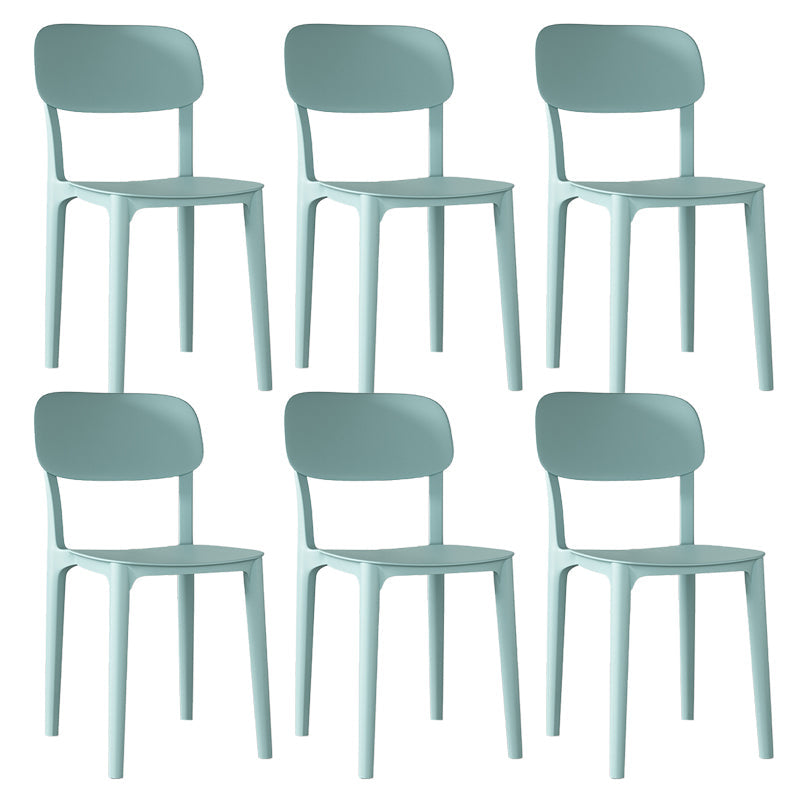 Nordic Backrest Stackable Acrylic Chair with Acrylic Legs for Dining Room Light Green 6 Piece Set Clearhalo 'Dining Chairs' 'Dining Tables & Seating' 'dining_chair' 'furn' 'furn_dining_chair' 'Furniture' 'Kitchen & Dining Furniture' 7520192