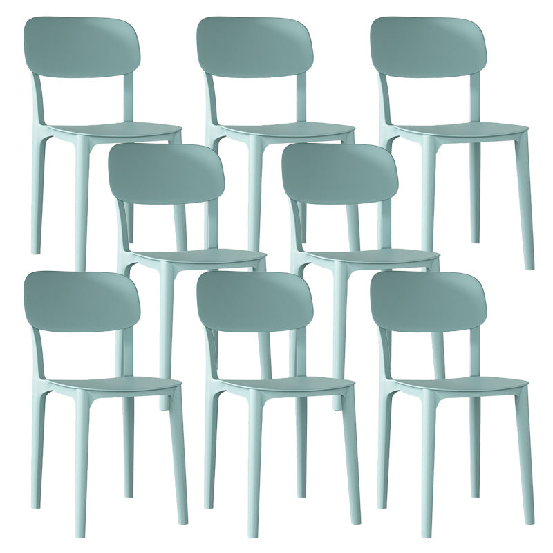 Nordic Backrest Stackable Acrylic Chair with Acrylic Legs for Dining Room Light Green 8 Piece Set Clearhalo 'Dining Chairs' 'Dining Tables & Seating' 'dining_chair' 'furn' 'furn_dining_chair' 'Furniture' 'Kitchen & Dining Furniture' 7520193