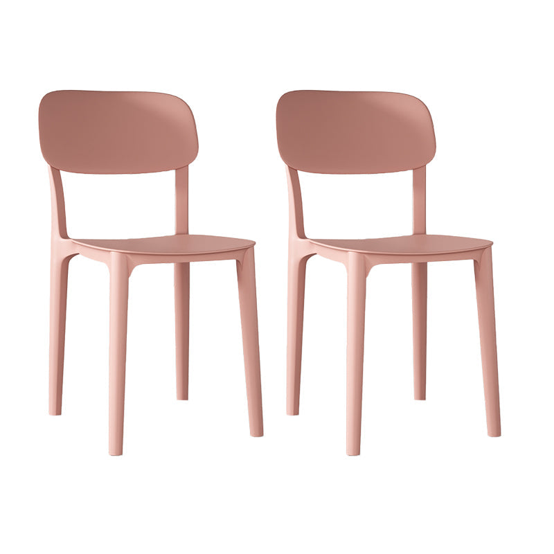 Nordic Backrest Stackable Acrylic Chair with Acrylic Legs for Dining Room Pink 2 Piece Set Clearhalo 'Dining Chairs' 'Dining Tables & Seating' 'dining_chair' 'furn' 'furn_dining_chair' 'Furniture' 'Kitchen & Dining Furniture' 7520195