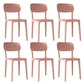 Nordic Backrest Stackable Acrylic Chair with Acrylic Legs for Dining Room Pink 6 Piece Set Clearhalo 'Dining Chairs' 'Dining Tables & Seating' 'dining_chair' 'furn' 'furn_dining_chair' 'Furniture' 'Kitchen & Dining Furniture' 7520197