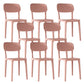 Nordic Backrest Stackable Acrylic Chair with Acrylic Legs for Dining Room Pink 8 Piece Set Clearhalo 'Dining Chairs' 'Dining Tables & Seating' 'dining_chair' 'furn' 'furn_dining_chair' 'Furniture' 'Kitchen & Dining Furniture' 7520198