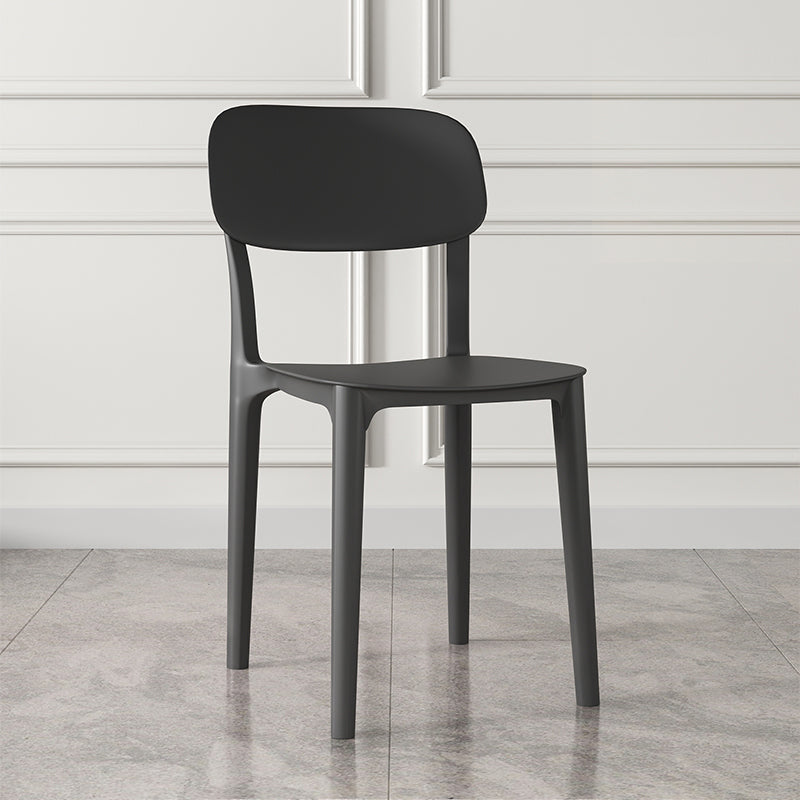 Nordic Backrest Stackable Acrylic Chair with Acrylic Legs for Dining Room Grey 1 Piece Clearhalo 'Dining Chairs' 'Dining Tables & Seating' 'dining_chair' 'furn' 'furn_dining_chair' 'Furniture' 'Kitchen & Dining Furniture' 7520199