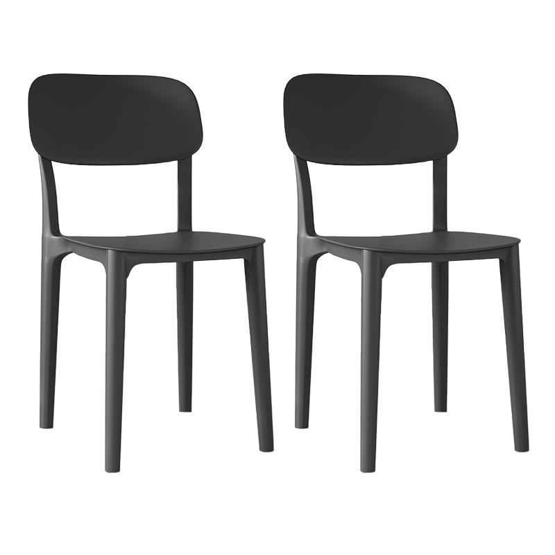 Nordic Backrest Stackable Acrylic Chair with Acrylic Legs for Dining Room Grey 2 Piece Set Clearhalo 'Dining Chairs' 'Dining Tables & Seating' 'dining_chair' 'furn' 'furn_dining_chair' 'Furniture' 'Kitchen & Dining Furniture' 7520200