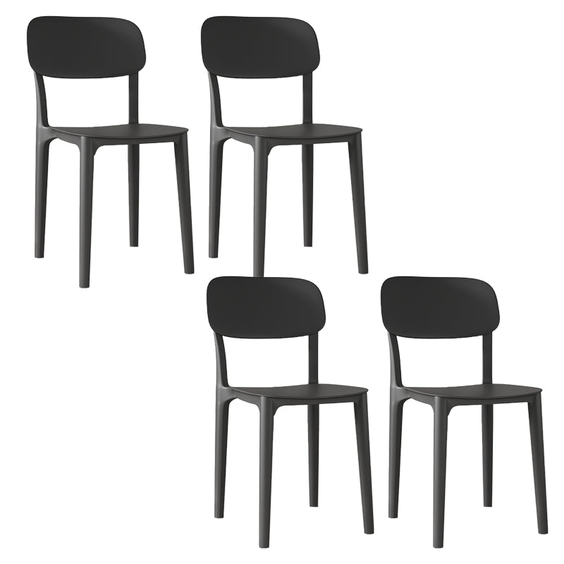 Nordic Backrest Stackable Acrylic Chair with Acrylic Legs for Dining Room Grey 4 Piece Set Clearhalo 'Dining Chairs' 'Dining Tables & Seating' 'dining_chair' 'furn' 'furn_dining_chair' 'Furniture' 'Kitchen & Dining Furniture' 7520201