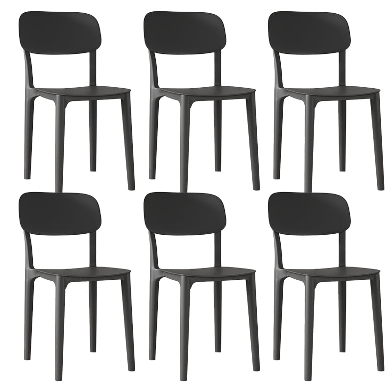 Nordic Backrest Stackable Acrylic Chair with Acrylic Legs for Dining Room Grey 6 Piece Set Clearhalo 'Dining Chairs' 'Dining Tables & Seating' 'dining_chair' 'furn' 'furn_dining_chair' 'Furniture' 'Kitchen & Dining Furniture' 7520202