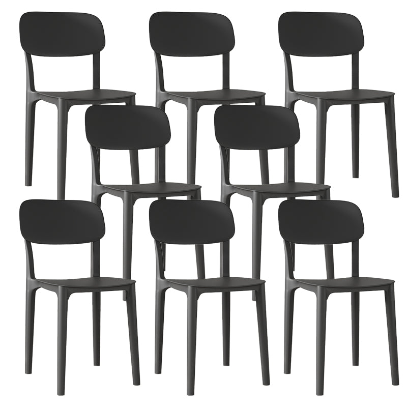 Nordic Backrest Stackable Acrylic Chair with Acrylic Legs for Dining Room Grey 8 Piece Set Clearhalo 'Dining Chairs' 'Dining Tables & Seating' 'dining_chair' 'furn' 'furn_dining_chair' 'Furniture' 'Kitchen & Dining Furniture' 7520203