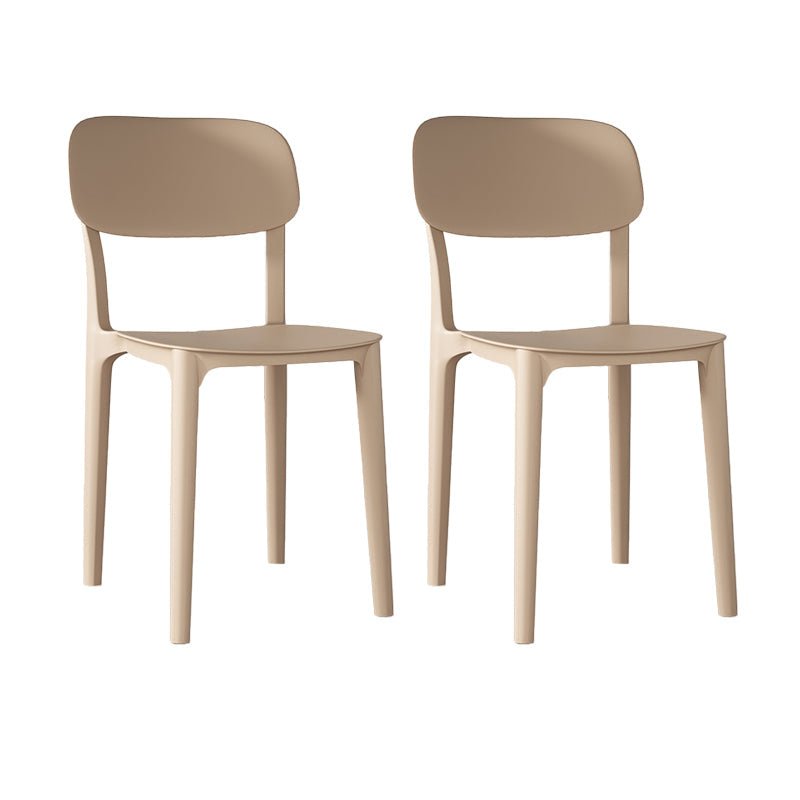 Nordic Backrest Stackable Acrylic Chair with Acrylic Legs for Dining Room Khaki 2 Piece Set Clearhalo 'Dining Chairs' 'Dining Tables & Seating' 'dining_chair' 'furn' 'furn_dining_chair' 'Furniture' 'Kitchen & Dining Furniture' 7520205
