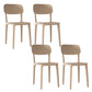 Nordic Backrest Stackable Acrylic Chair with Acrylic Legs for Dining Room Khaki 4 Piece Set Clearhalo 'Dining Chairs' 'Dining Tables & Seating' 'dining_chair' 'furn' 'furn_dining_chair' 'Furniture' 'Kitchen & Dining Furniture' 7520206