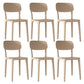 Nordic Backrest Stackable Acrylic Chair with Acrylic Legs for Dining Room Khaki 6 Piece Set Clearhalo 'Dining Chairs' 'Dining Tables & Seating' 'dining_chair' 'furn' 'furn_dining_chair' 'Furniture' 'Kitchen & Dining Furniture' 7520207