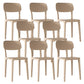 Nordic Backrest Stackable Acrylic Chair with Acrylic Legs for Dining Room Khaki 8 Piece Set Clearhalo 'Dining Chairs' 'Dining Tables & Seating' 'dining_chair' 'furn' 'furn_dining_chair' 'Furniture' 'Kitchen & Dining Furniture' 7520208
