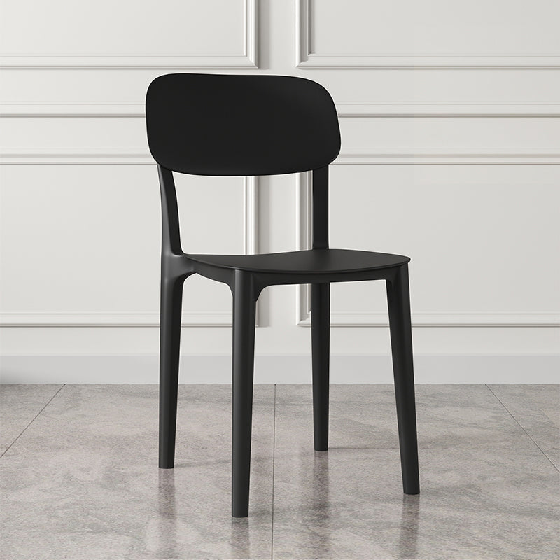 Nordic Backrest Stackable Acrylic Chair with Acrylic Legs for Dining Room Black 1 Piece Clearhalo 'Dining Chairs' 'Dining Tables & Seating' 'dining_chair' 'furn' 'furn_dining_chair' 'Furniture' 'Kitchen & Dining Furniture' 7520209