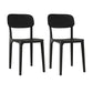 Nordic Backrest Stackable Acrylic Chair with Acrylic Legs for Dining Room Black 2 Piece Set Clearhalo 'Dining Chairs' 'Dining Tables & Seating' 'dining_chair' 'furn' 'furn_dining_chair' 'Furniture' 'Kitchen & Dining Furniture' 7520210