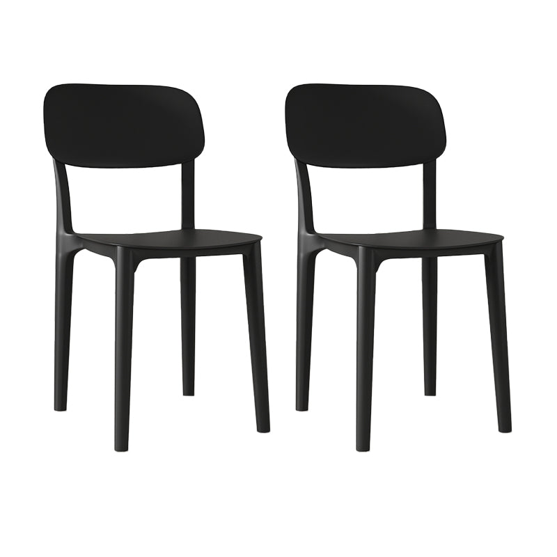 Nordic Backrest Stackable Acrylic Chair with Acrylic Legs for Dining Room Black 2 Piece Set Clearhalo 'Dining Chairs' 'Dining Tables & Seating' 'dining_chair' 'furn' 'furn_dining_chair' 'Furniture' 'Kitchen & Dining Furniture' 7520210