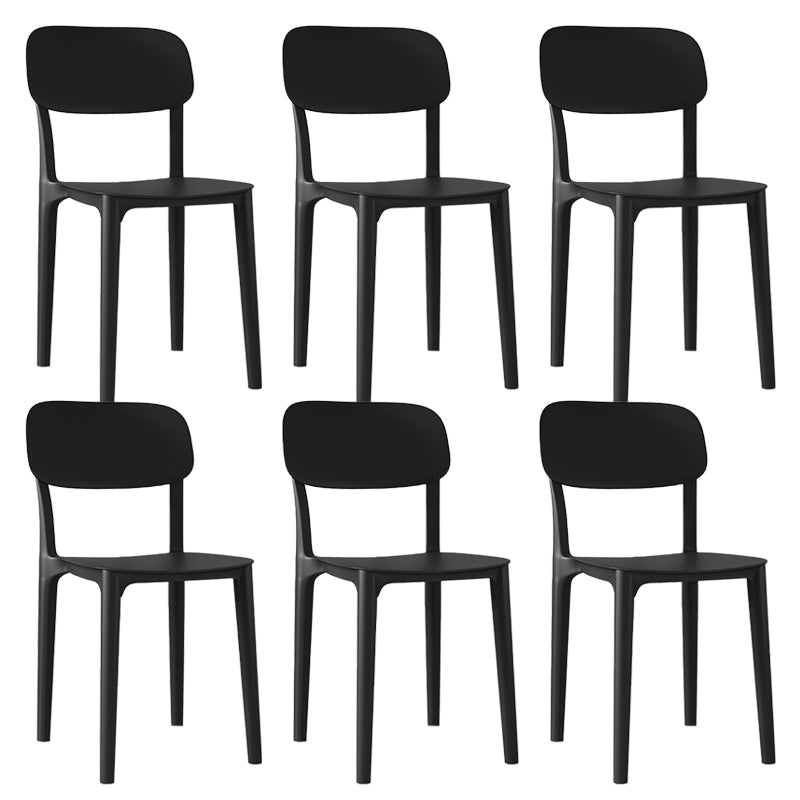 Nordic Backrest Stackable Acrylic Chair with Acrylic Legs for Dining Room Black 6 Piece Set Clearhalo 'Dining Chairs' 'Dining Tables & Seating' 'dining_chair' 'furn' 'furn_dining_chair' 'Furniture' 'Kitchen & Dining Furniture' 7520212
