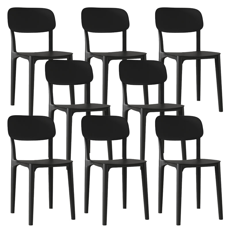 Nordic Backrest Stackable Acrylic Chair with Acrylic Legs for Dining Room Black 8 Piece Set Clearhalo 'Dining Chairs' 'Dining Tables & Seating' 'dining_chair' 'furn' 'furn_dining_chair' 'Furniture' 'Kitchen & Dining Furniture' 7520213