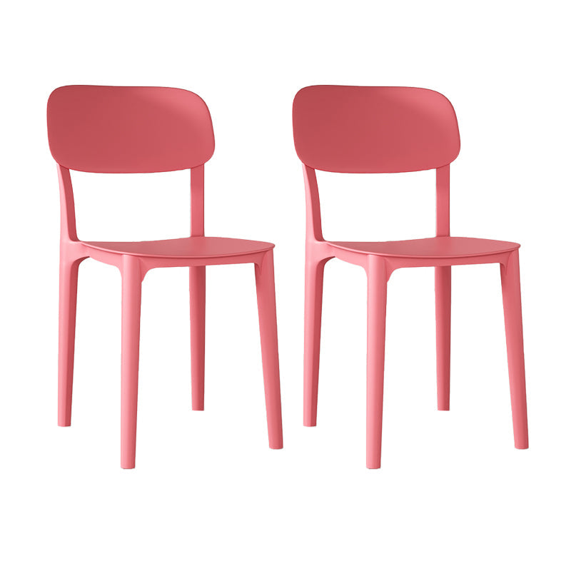 Nordic Backrest Stackable Acrylic Chair with Acrylic Legs for Dining Room Red 2 Piece Set Clearhalo 'Dining Chairs' 'Dining Tables & Seating' 'dining_chair' 'furn' 'furn_dining_chair' 'Furniture' 'Kitchen & Dining Furniture' 7520215