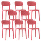 Nordic Backrest Stackable Acrylic Chair with Acrylic Legs for Dining Room Red 8 Piece Set Clearhalo 'Dining Chairs' 'Dining Tables & Seating' 'dining_chair' 'furn' 'furn_dining_chair' 'Furniture' 'Kitchen & Dining Furniture' 7520218