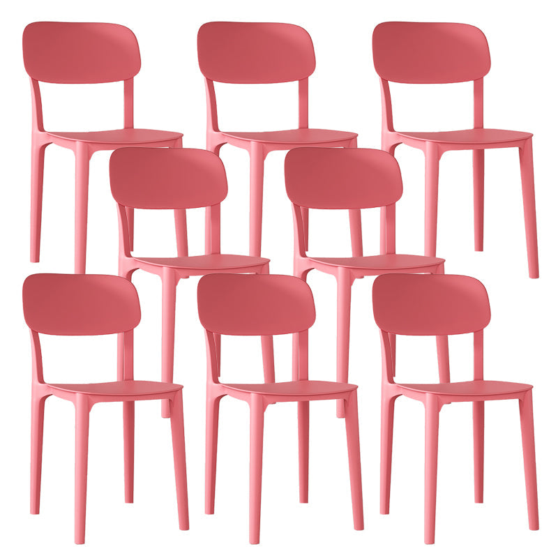 Nordic Backrest Stackable Acrylic Chair with Acrylic Legs for Dining Room Red 8 Piece Set Clearhalo 'Dining Chairs' 'Dining Tables & Seating' 'dining_chair' 'furn' 'furn_dining_chair' 'Furniture' 'Kitchen & Dining Furniture' 7520218