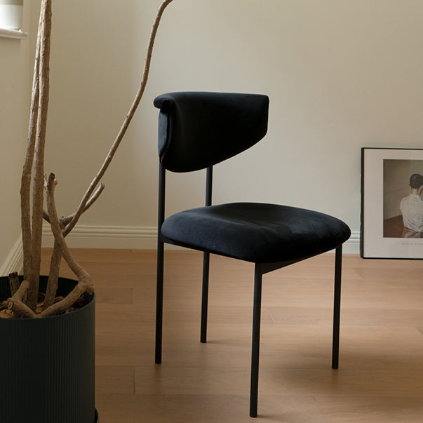 Nordic Armless Backrest Cushion Chair with Metal Legs for Dining Room Clearhalo 'Dining Chairs' 'Dining Tables & Seating' 'dining_chair' 'furn' 'furn_dining_chair' 'Furniture' 'Kitchen & Dining Furniture' 7520220