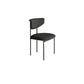 Nordic Armless Backrest Cushion Chair with Metal Legs for Dining Room Matte Black 1 Piece Clearhalo 'Dining Chairs' 'Dining Tables & Seating' 'dining_chair' 'furn' 'furn_dining_chair' 'Furniture' 'Kitchen & Dining Furniture' 7520228