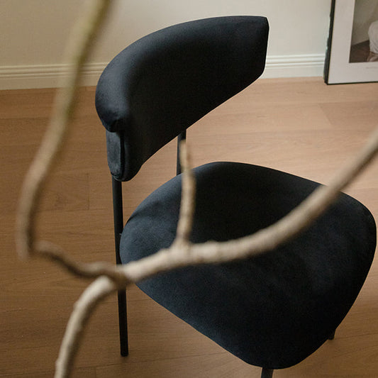 Nordic Armless Backrest Cushion Chair with Metal Legs for Dining Room Clearhalo 'Dining Chairs' 'Dining Tables & Seating' 'dining_chair' 'furn' 'furn_dining_chair' 'Furniture' 'Kitchen & Dining Furniture' 7520232