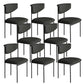 Nordic Armless Backrest Cushion Chair with Metal Legs for Dining Room Matte Black 8 Piece Set Clearhalo 'Dining Chairs' 'Dining Tables & Seating' 'dining_chair' 'furn' 'furn_dining_chair' 'Furniture' 'Kitchen & Dining Furniture' 7520236