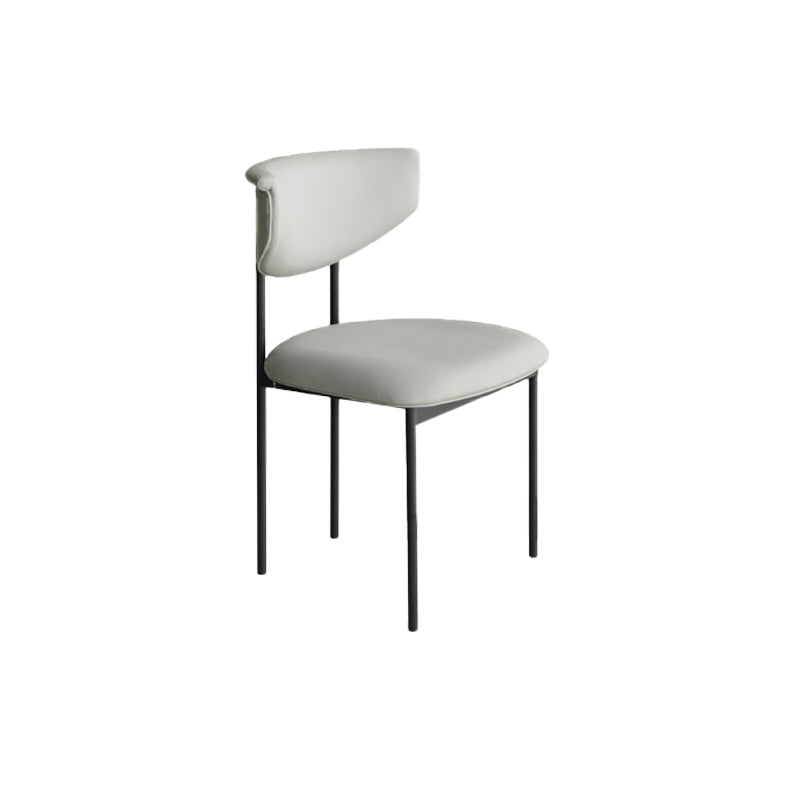 Nordic Armless Backrest Cushion Chair with Metal Legs for Dining Room Grey 1 Piece Clearhalo 'Dining Chairs' 'Dining Tables & Seating' 'dining_chair' 'furn' 'furn_dining_chair' 'Furniture' 'Kitchen & Dining Furniture' 7520239