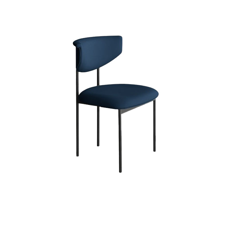 Nordic Armless Backrest Cushion Chair with Metal Legs for Dining Room Blue 1 Piece Clearhalo 'Dining Chairs' 'Dining Tables & Seating' 'dining_chair' 'furn' 'furn_dining_chair' 'Furniture' 'Kitchen & Dining Furniture' 7520244