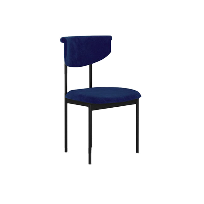Nordic Armless Backrest Cushion Chair with Metal Legs for Dining Room Royal Blue 1 Piece Clearhalo 'Dining Chairs' 'Dining Tables & Seating' 'dining_chair' 'furn' 'furn_dining_chair' 'Furniture' 'Kitchen & Dining Furniture' 7520254
