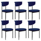 Nordic Armless Backrest Cushion Chair with Metal Legs for Dining Room Royal Blue 6 Piece Set Clearhalo 'Dining Chairs' 'Dining Tables & Seating' 'dining_chair' 'furn' 'furn_dining_chair' 'Furniture' 'Kitchen & Dining Furniture' 7520257