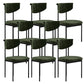 Nordic Armless Backrest Cushion Chair with Metal Legs for Dining Room Blackish Green 8 Piece Set Clearhalo 'Dining Chairs' 'Dining Tables & Seating' 'dining_chair' 'furn' 'furn_dining_chair' 'Furniture' 'Kitchen & Dining Furniture' 7520263
