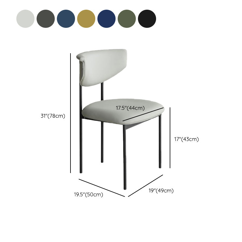 Nordic Armless Backrest Cushion Chair with Metal Legs for Dining Room Clearhalo 'Dining Chairs' 'Dining Tables & Seating' 'dining_chair' 'furn' 'furn_dining_chair' 'Furniture' 'Kitchen & Dining Furniture' 7520264