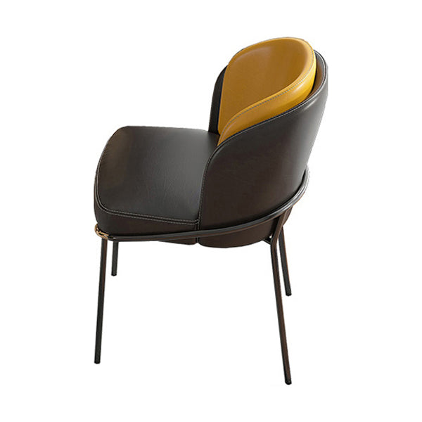 Modern Backrest Armrest Cushion Chair with Metal Legs for Living Room