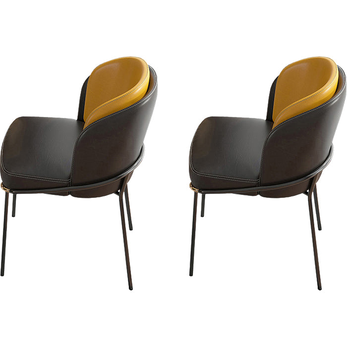 Modern Backrest Armrest Cushion Chair with Metal Legs for Living Room